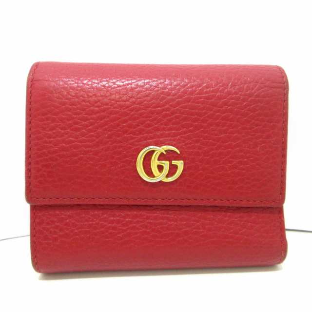 グッチ GUCCI 3つ折り財布 レディース GGマーモント 546584 レッド