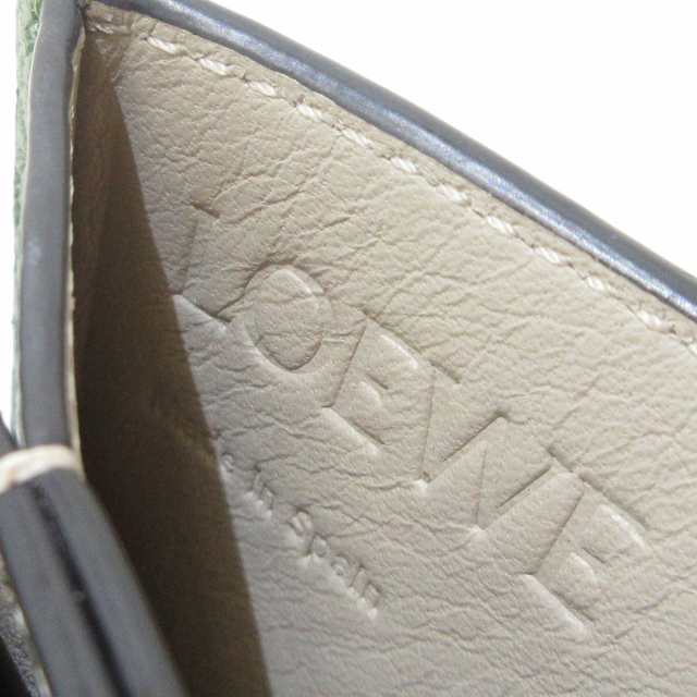 ロエベ LOEWE カードケース レディース 美品 - C660O34X01 ライトグリーン×ライトブラウン レザー【中古】20230930