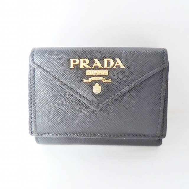 PRADA(プラダ) 3つ折り財布 - 黒 レザー