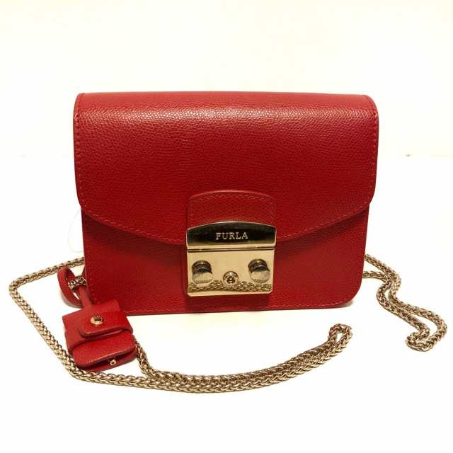 フルラ FURLA ショルダーバッグ レディース 美品 メトロポリス レッド チェーンショルダー レザー【中古】20231024｜au PAY  マーケット