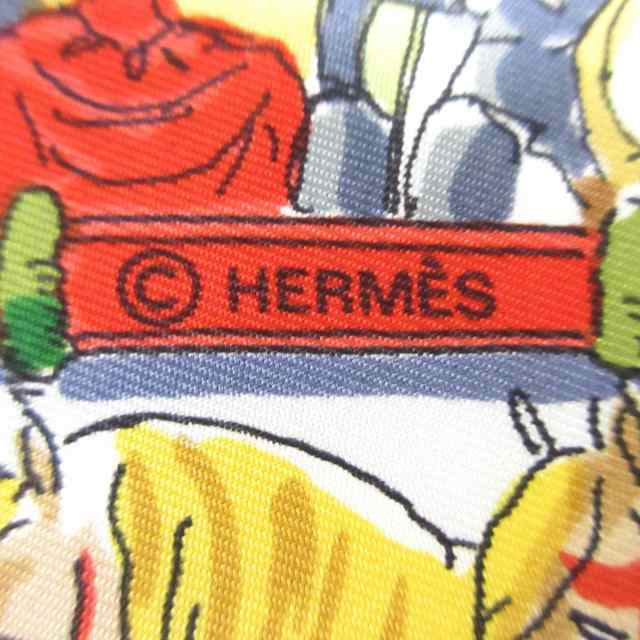 エルメス HERMES スカーフ レディース カレ90 オレンジ×マルチ CIRQUE MOLIER （モリエ サーカス）【中古】20230911