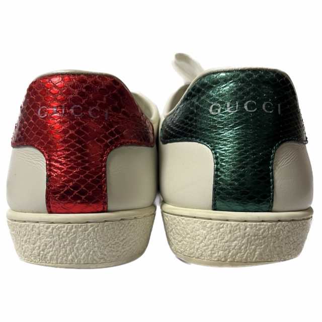 グッチ GUCCI スニーカー 38 レディース シェリー(ウェブ) 438218 白 ...