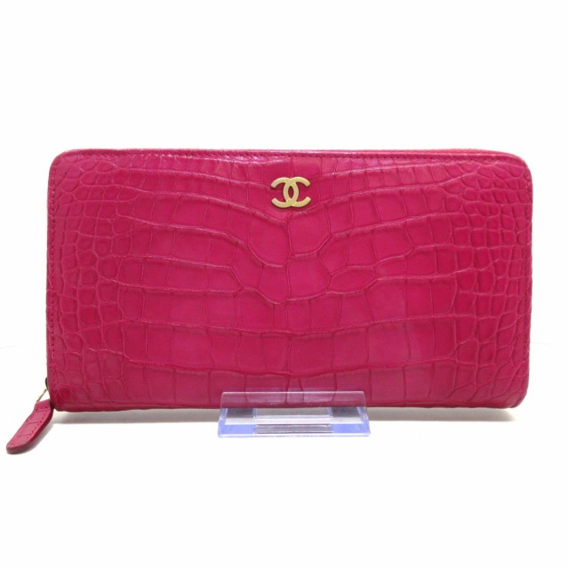 札入れ⇒3箇所CHANEL(シャネル) 長財布美品 - ピンク - 財布