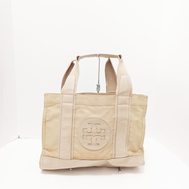 Tory Burch トリーバーチ レザー×エナメル ベージュ トートバッグ