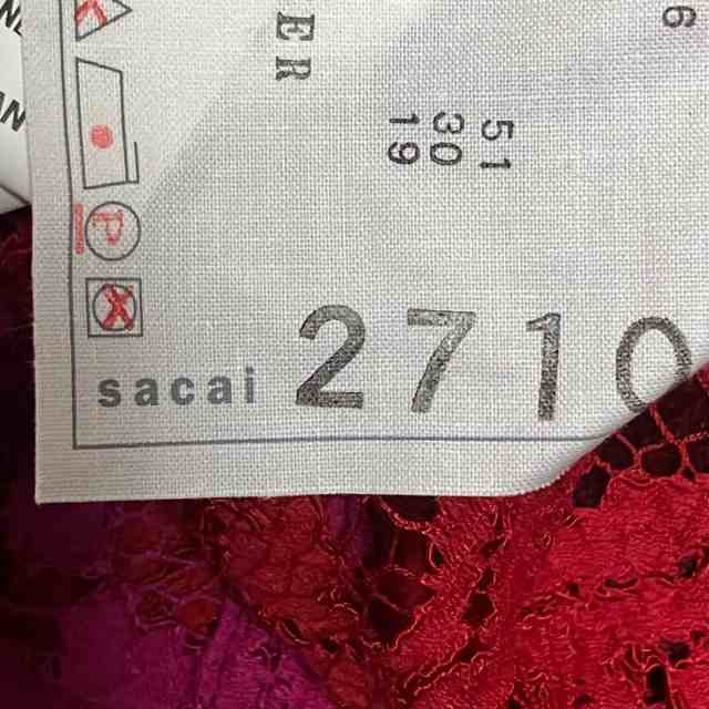 サカイ Sacai 半袖カットソー サイズ2 M レディース 美品 レッド