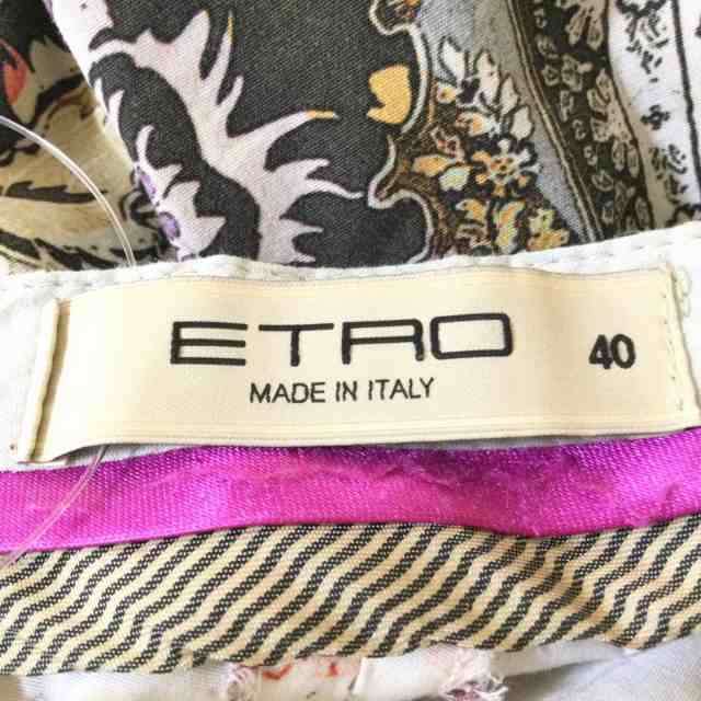 エトロ ETRO パンツ サイズ40 M レディース - 白×レッド×マルチ フル ...