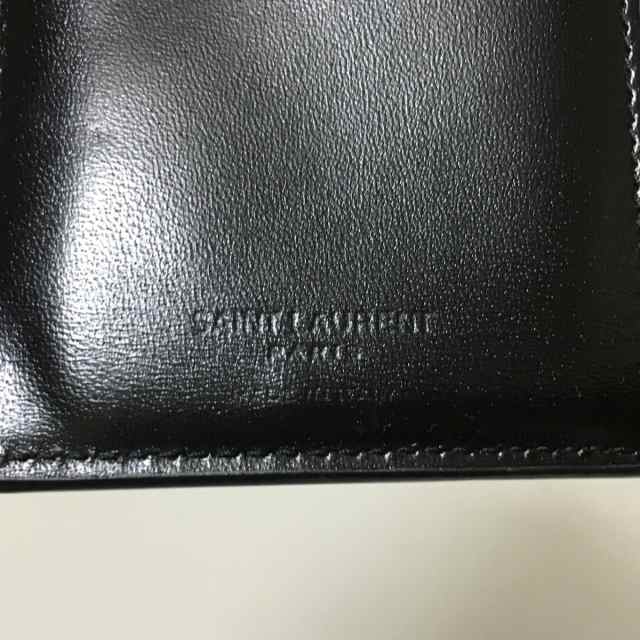 サンローランパリ SAINT LAURENT PARIS 2つ折り財布 レディース - 580058 黒 レザー【中古】20231006