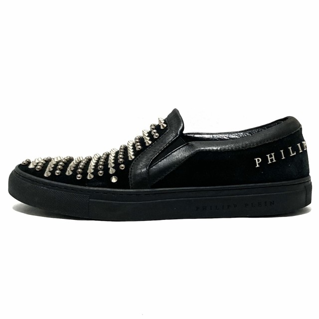 フィリッププレイン PHILIPP PLEIN スリッポン メンズ - 黒 スタッズ スエード×レザー【中古】20231025｜au PAY マーケット