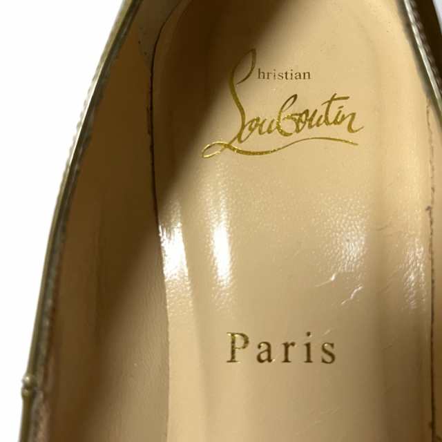 クリスチャンルブタン CHRISTIAN LOUBOUTIN パンプス 37 1/2 レディース - イエローグリーン  エナメル（レザー）【中古】20231011