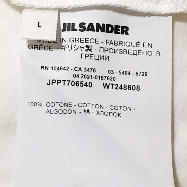 ジルサンダー JILSANDER 半袖Tシャツ サイズL メンズ - 白 クルー