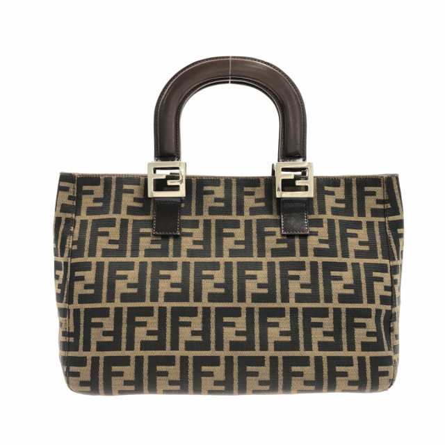 フェンディ FENDI トートバッグ レディース ズッカ柄 ベージュ×黒