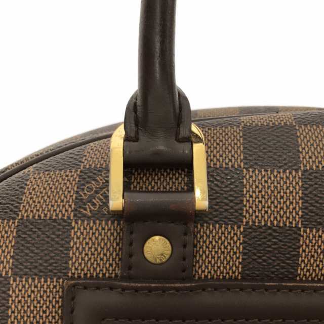 オープンポケットx1内側ルイ・ヴィトン LOUIS VUITTON ノリータ N41455 エベヌ ダミエ・キャンバス/レザー レディース ハンドバッグ