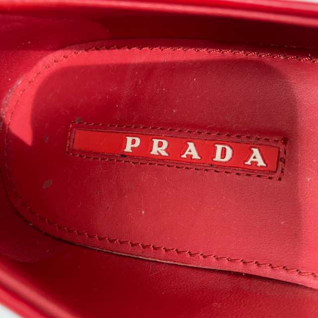 プラダスポーツ PRADA SPORT ローファー 36 1/2 レディース - レッド