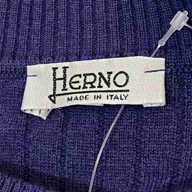 ヘルノ HERNO 半袖セーター サイズ46 L レディース 美品 - ネイビー