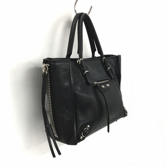 バレンシアガ BALENCIAGA トートバッグ 305572 ペーパーミニ レザー 黒