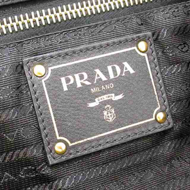 プラダ PRADA トートバッグ レディース 美品 トライアングルロゴ 黒 革