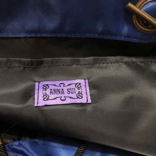 アナスイ ANNA SUI トートバッグ レディース 美品 - ネイビー スパンコール/刺繍/スター(星) ナイロン【中古】20231103