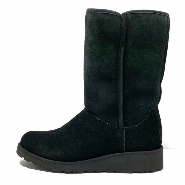 アグ UGG ショートブーツ レディース アミ 1013428 黒 ムートン【中古