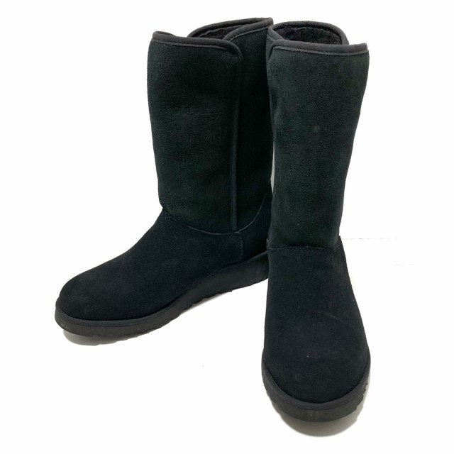 アグ UGG ショートブーツ レディース アミ 1013428 黒 ムートン【中古