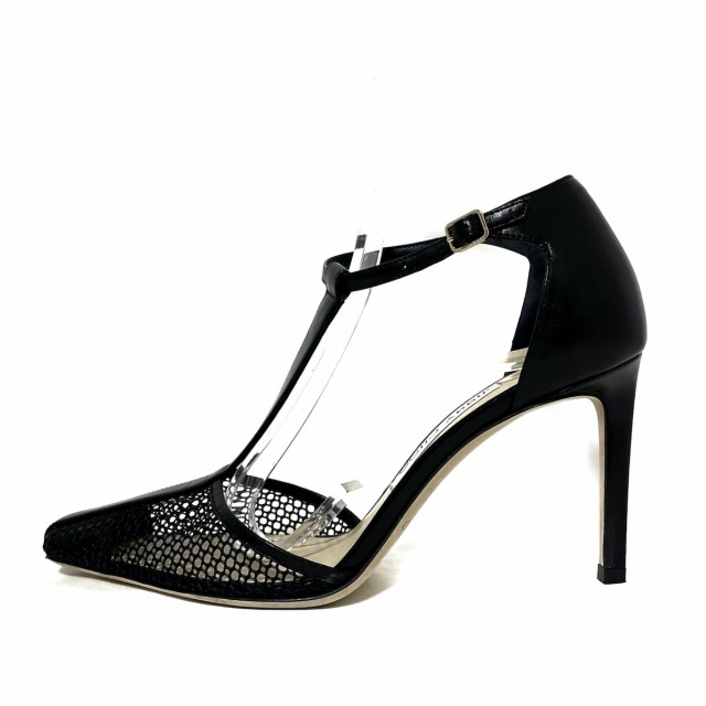 ジミーチュウ JIMMY CHOO パンプス 37 レディース 黒 メッシュ 化学