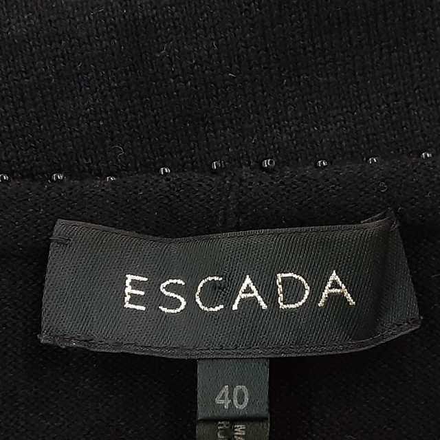 エスカーダ ESCADA カーディガン サイズ40 XL レディース - 黒×白 半袖