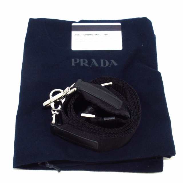 プラダ PRADA トートバッグ レディース ガレリアラージバッグ(メンズ) 2VG047 黒 サフィアーノレザー【中古】20231101