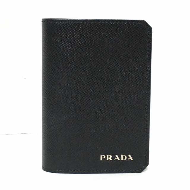 プラダ PRADA カードケース レディース - 黒 レザー【中古】20231206の