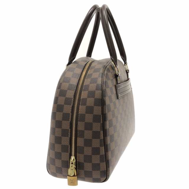 オープンポケットx1内側ルイ・ヴィトン LOUIS VUITTON ノリータ N41455 エベヌ ダミエ・キャンバス/レザー レディース ハンドバッグ