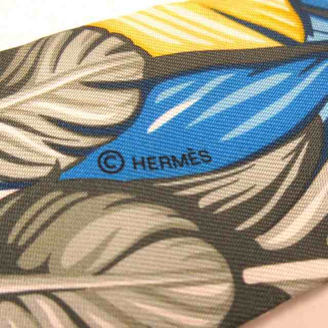 エルメス HERMES スカーフ レディース ツイリー イエロー×マルチ リボンスカーフ【中古】20231028