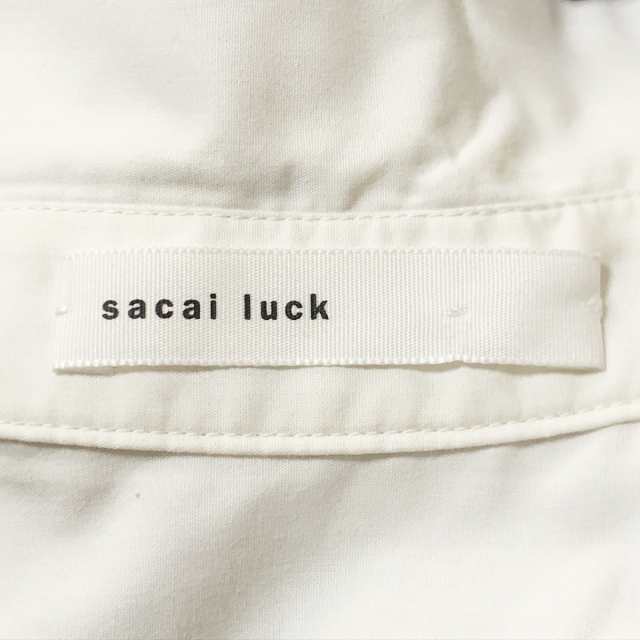 サカイラック sacai luck 長袖シャツブラウス サイズ2 M レディース - 白×ブルー ストライプ【中古】20231202