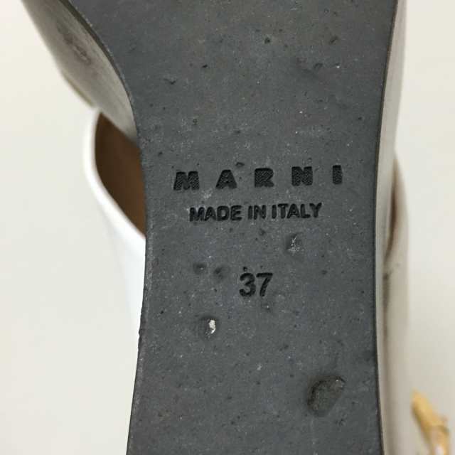 マルニ MARNI サンダル 37 レディース - 白 ウェッジソール レザー ...