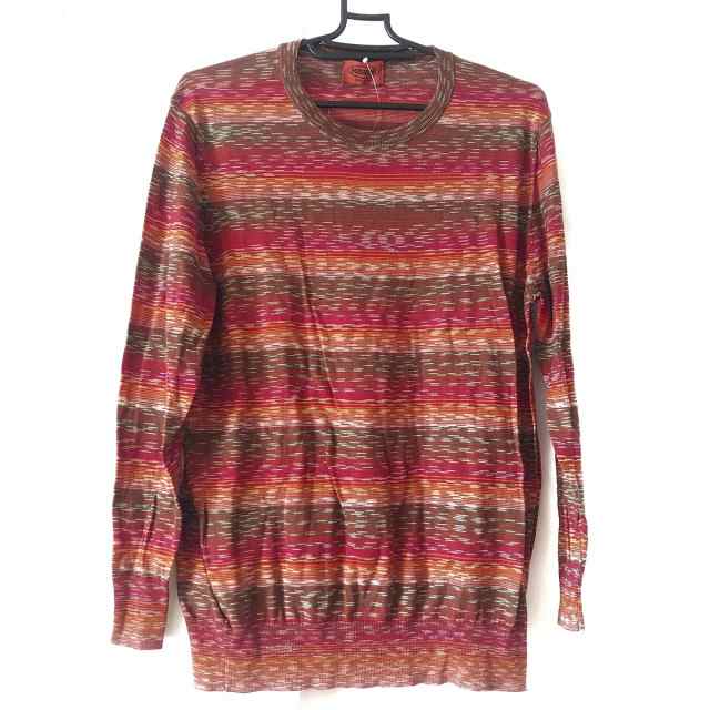 ミッソーニ MISSONI 長袖セーター サイズ48 XL レディース 美品 - オレンジ×カーキ×マルチ クルーネック【中古】20231117｜au  PAY マーケット