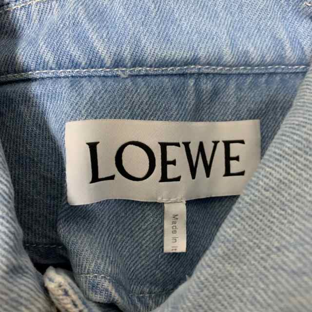 ロエベ LOEWE Gジャン サイズ36 S レディース - ライトブルー×白 長袖/デニム/袖切替/春/秋【中古】20231120