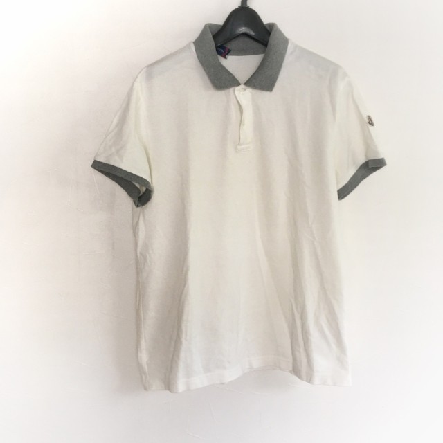 モンクレール MONCLER 半袖ポロシャツ サイズL メンズ - 白×グレー