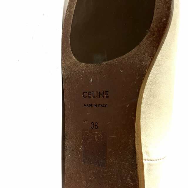 セリーヌ CELINE サンダル 36 レディース - 白 レザー【中古】20231201