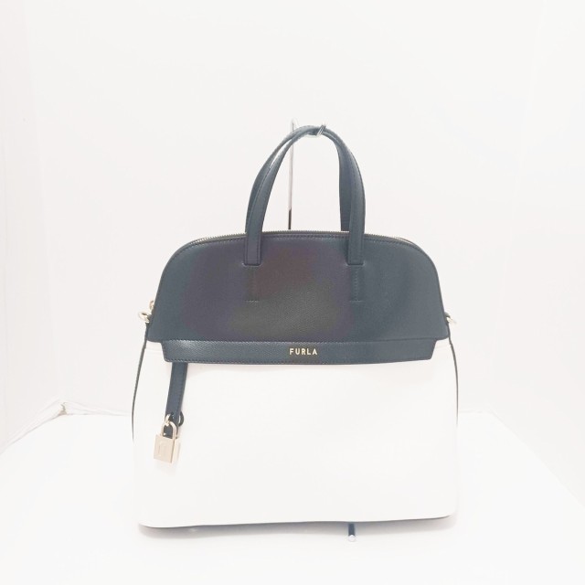 フルラ FURLA ハンドバッグ レディース 美品 パイパー W67000 黒×白 ...