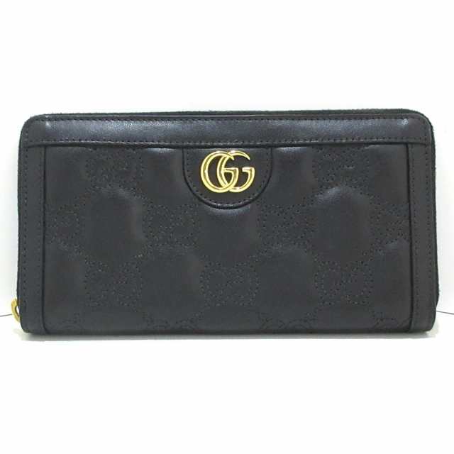 グッチ GUCCI 長財布 レディース 美品 GGマトラッセ ジップアラウンドウォレット 723784 黒 ラウンドファスナー  レザー【中古】20231029｜au PAY マーケット