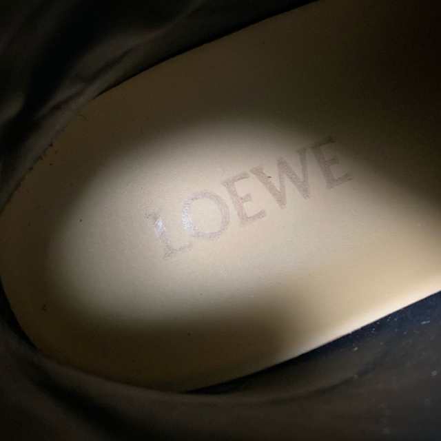 ロエベ LOEWE ショートブーツ 36 レディース 美品 - 黒×アイボリー レースアップ レザー×キャンバス【中古】20231123