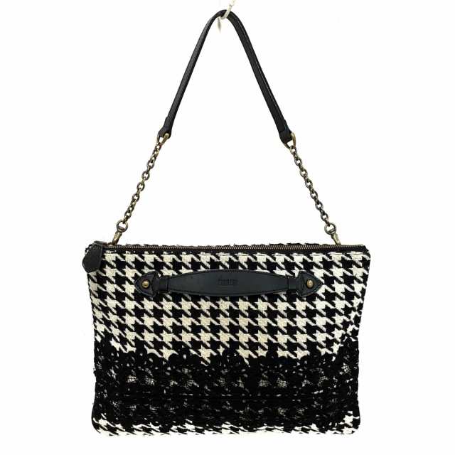 ANNA SUI(アナスイ) ショルダーバッグ 白×黒 レザー - レディースバッグ