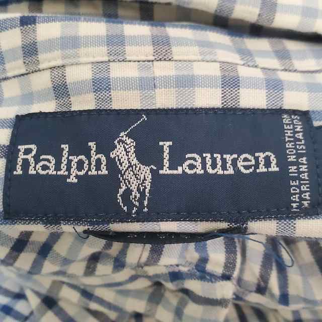 ラルフローレン RalphLauren 長袖シャツ サイズM メンズ - 白×ブルー ...