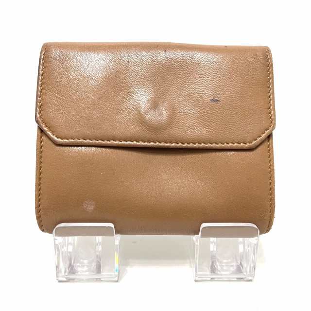 LOEWE(ロエベ) Wホック財布 ダークブラウン ナッパレザー - レディース財布