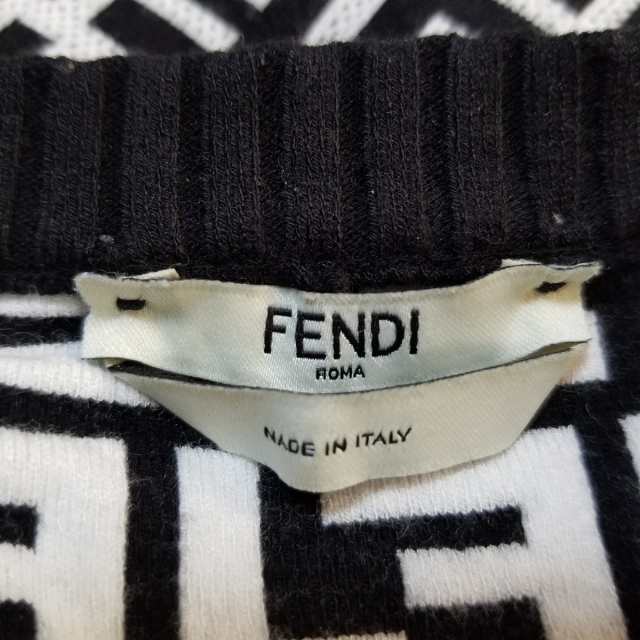 フェンディ FENDI 長袖セーター サイズ42 M レディース 美品 - 白×黒 ...