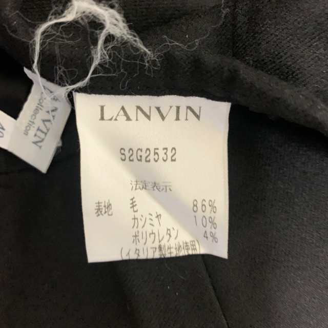 ランバン LANVIN スカート サイズ40 M レディース 美品 - 黒 ひざ丈