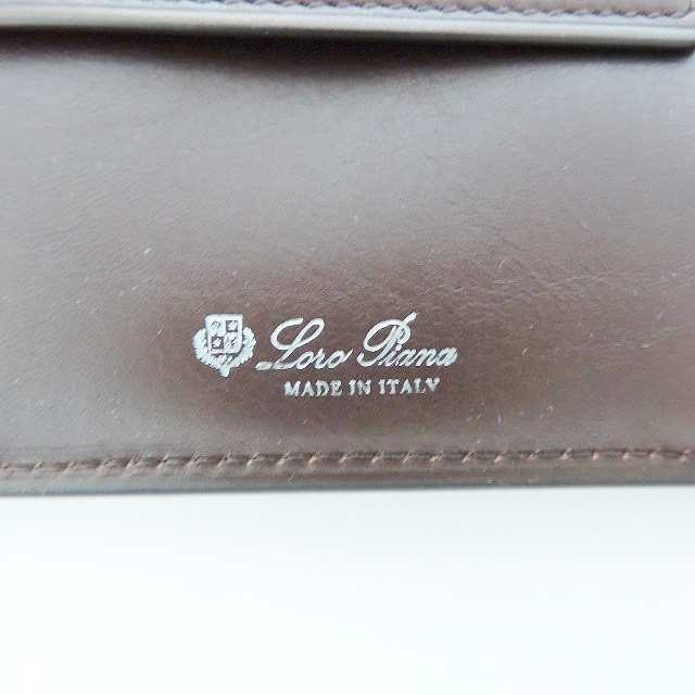 W11050107BCHGBA【美品】Loro Piana ロロピアーナ レザー 二つ折り財布