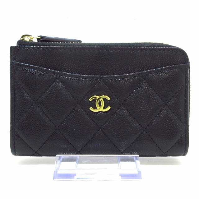 シャネル CHANEL コインケース レディース 美品 マトラッセ AP3179 黒  ゴールド金具/L字ファスナー/カードケース付き【中古】20231216｜au PAY マーケット