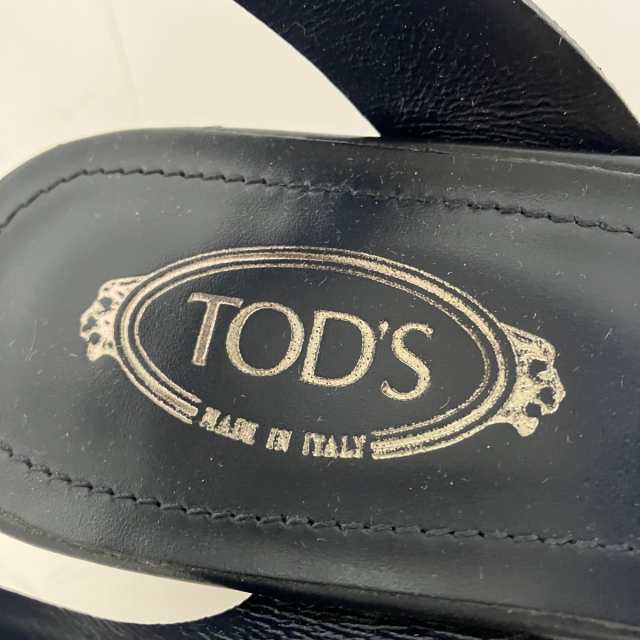 トッズ TOD'S サンダル 34 レディース - ダークネイビー エナメル