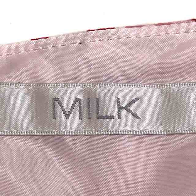 ミルク MILK ワンピース レディース - ライトピンク×ボルドー×白 