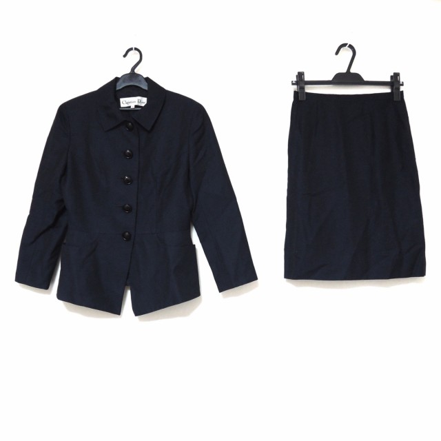hikari_store美品 クリスチャンディオール スカートスーツ 紺 サイズ44*KC388