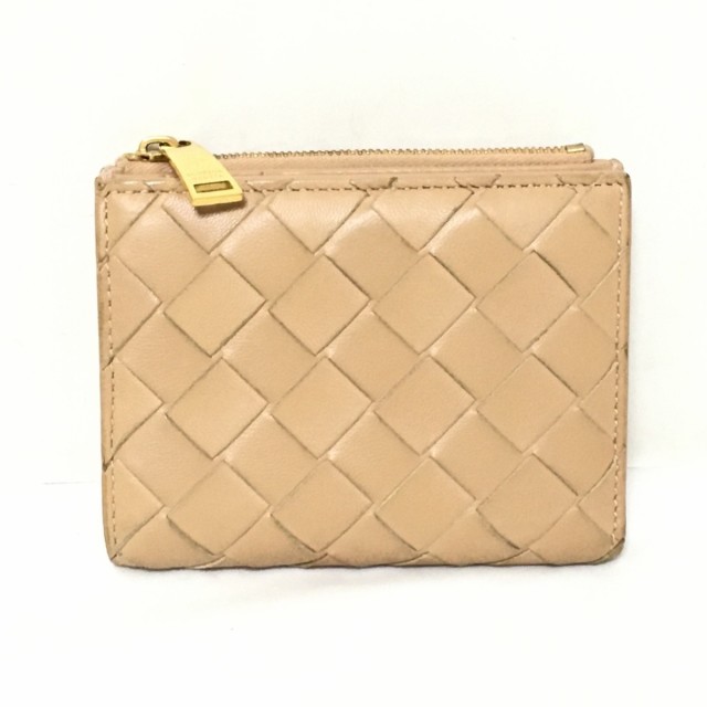 ボッテガヴェネタ BOTTEGA VENETA 2つ折り財布 レディース イントレチャート ベージュ レザー【中古】20231212｜au PAY  マーケット