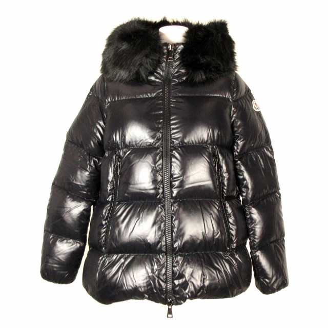 【美品】モンクレール Moncler ダウンジャケット 黒 サイズ0 レディース約59